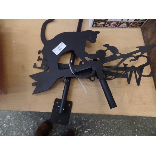 240 - CAT WEATHER VANE. BLACK POWDER-COATED.