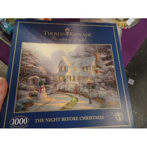 246 - 7 X 1000 PC JIGSAW PUZZLES. SOME CHRISTMAS THEMED. 'NIGHT BEFORE CHRISTMAS' 'CHRISTMAS MOONLIGHT' ET... 