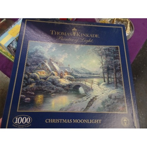 246 - 7 X 1000 PC JIGSAW PUZZLES. SOME CHRISTMAS THEMED. 'NIGHT BEFORE CHRISTMAS' 'CHRISTMAS MOONLIGHT' ET... 