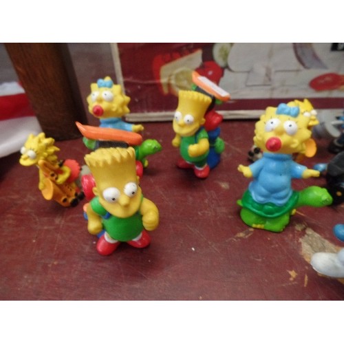 280 - 11 X SMURF FIGURES. TOGETHER WITH 2 X BART SIMPSONS, AND 4 X LISA SIMPSON FIGURES.