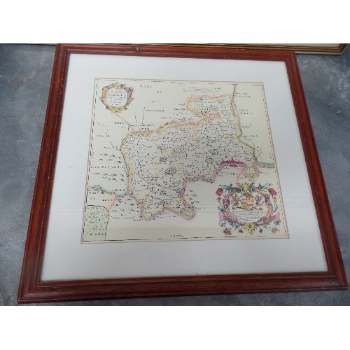 162 - PAIR OF FRAMED MAPS. ANGLIA AND MIDDLESEX.