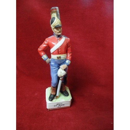 196 - PAIR OF CERAMIC MILITARY FIGURES. 'CAPTAIN INFANTRY OF THE LEGION 1795' & 'OFFICER LIFEGUARDS 1815'