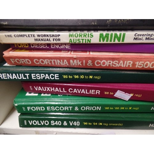 204 - 12 X VINTAGE HAYNES MANUALS, & SIMILAR WORKSHOP MANUALS. INC ESCORT & ORION, VOLVO S40 & V40,  MORRI... 