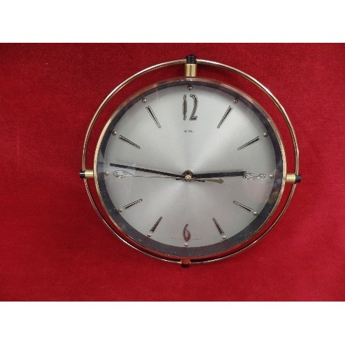 319 - RETRO METAMEC WALL CLOCK WITH METAL FRAME