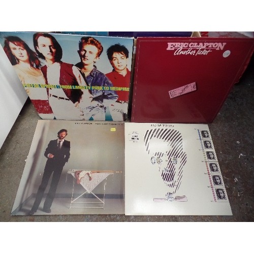 537 - BOX OF LP RECORDS -  THE JAM -SNAP,  TWIGGY ERIC CLAPTON JUICE NEWTON,  ROBERT PALMER ETC