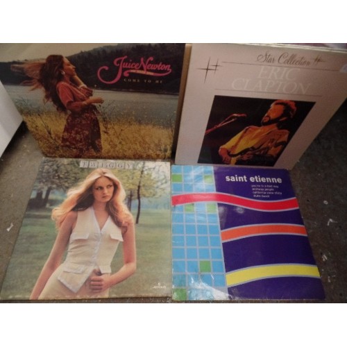 537 - BOX OF LP RECORDS -  THE JAM -SNAP,  TWIGGY ERIC CLAPTON JUICE NEWTON,  ROBERT PALMER ETC