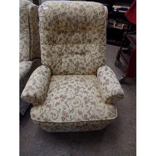 558 - RECLINING LOUNGE CHAIR IN NEUTRAL TONES (MATCHES LOT 557)