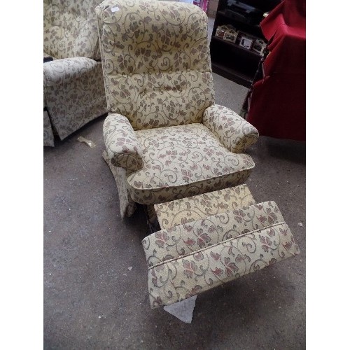 558 - RECLINING LOUNGE CHAIR IN NEUTRAL TONES (MATCHES LOT 557)