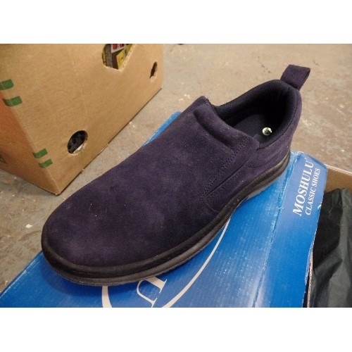 2 X PAIRS OF MOSHULU SHOES, NEW AND BOXED, CORAL SUEDE SANDALS (42) AND