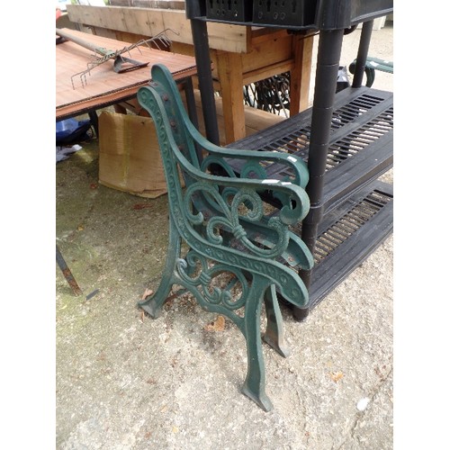 635 - PAIR OF CAST IRON GREEN BENCH ENDS