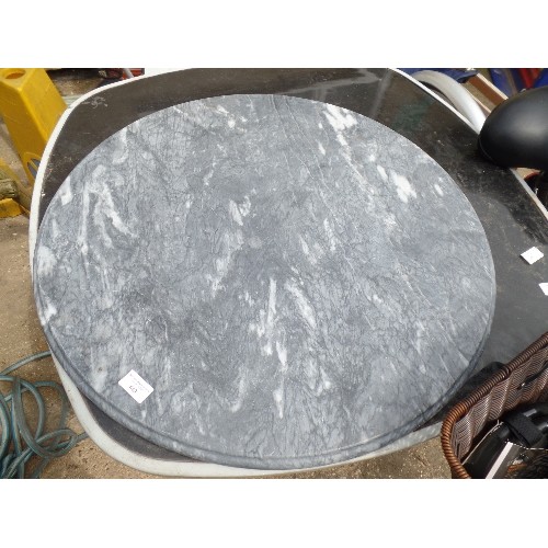 643 - ROUND GREY MARBLE TABLE TOP