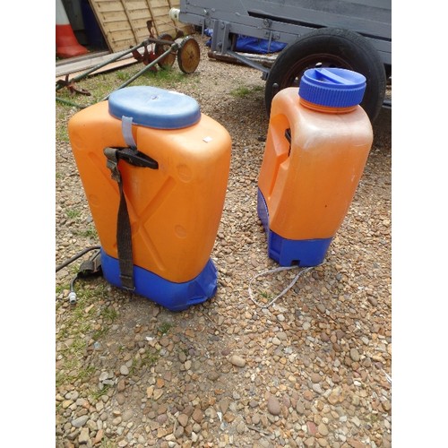 687 - 2 ORANGE NAPSACK SPRAYERS