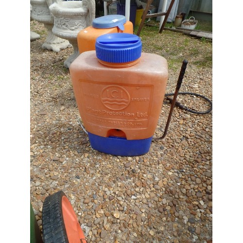 687 - 2 ORANGE NAPSACK SPRAYERS