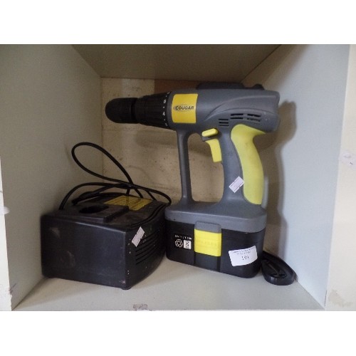 191 - COUGAR 30V CORDLESS DRILL. CGCD30-1495. WITH CHARGER.