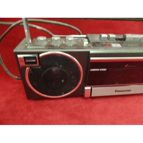 77 - RETRO PANASONIC  STEREO RADIO CASSETTE RECORDER WITH MANUAL