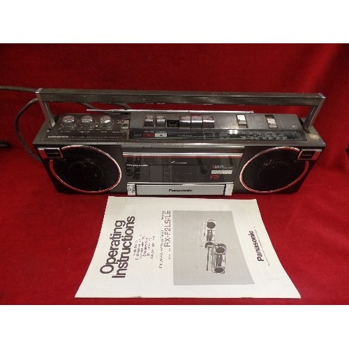 77 - RETRO PANASONIC  STEREO RADIO CASSETTE RECORDER WITH MANUAL