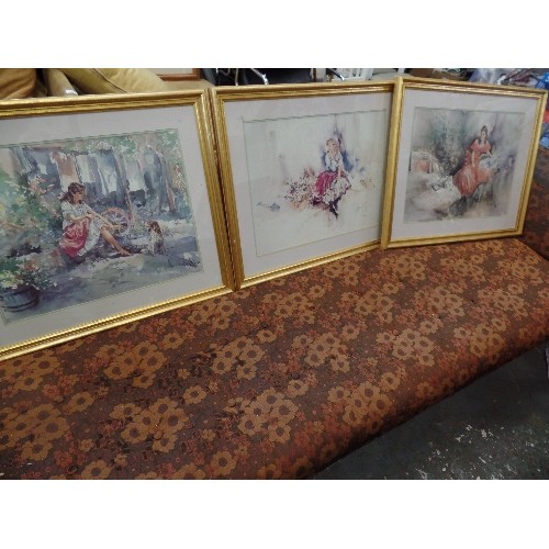 113 - SET OF 3 LARGE FRAMED PRINTS - BY GORDON KING
1. MY FAIR LADY 2.  LADY IN RED 3.  FRIENDS