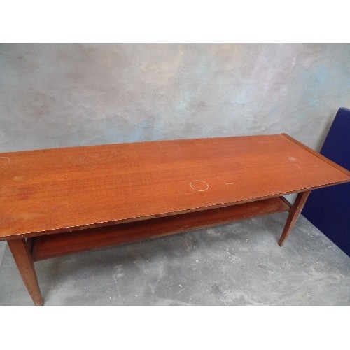 121 - RETRO TEAK MYER COFFEE TABLE WITH UNDERSHELF