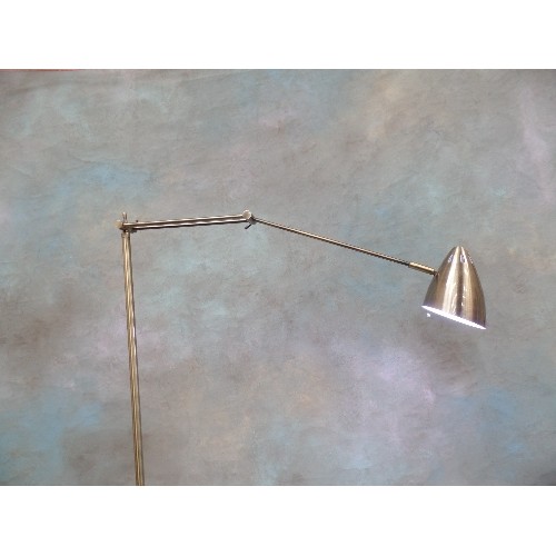 191 - TALL BRUSH STEEL LAMP WITH READING ARM