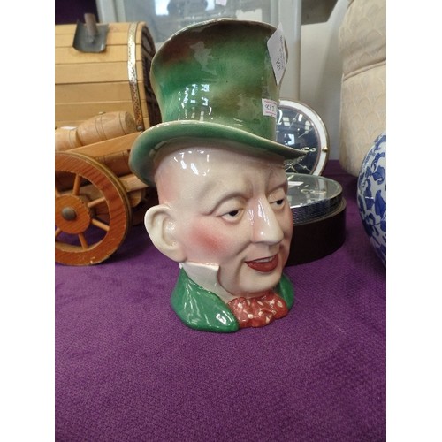 102 - LARGE BESWICK 310 TOBY JUG. CHARACTER HAS NIBBLE ON BACK OF HIS EAR.