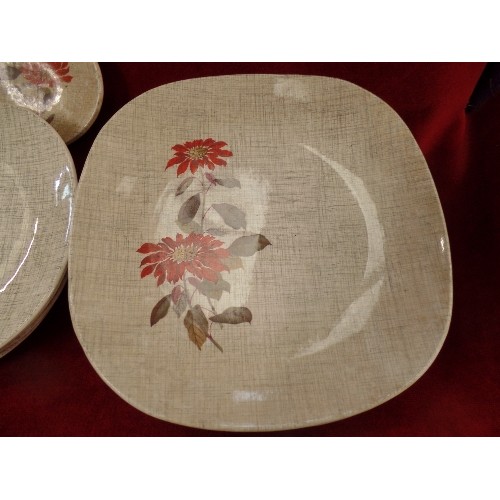 258 - RETRO PART DINNER SET, 'FLAMENCO' BY  J&G MEAKIN, ENGLAND