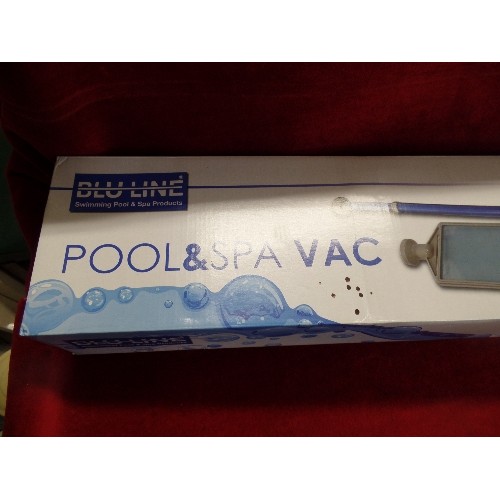 334 - BLUE LINE HOT-TUB, POOL AND SPA VAC. APPEARS NEW/BOXED.