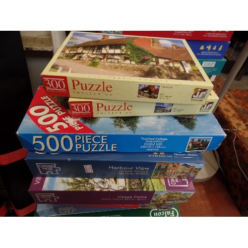 348 - SELECTION OF JIGSAW PUZZLES, 300, 500 AND 1000 PIECES