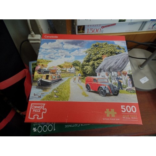 348 - SELECTION OF JIGSAW PUZZLES, 300, 500 AND 1000 PIECES