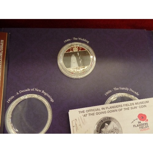 184 - COMMEMORATIVE COIN FOLDERS. 5 FOLDERS CONTAINING 1 COIN EACH. REMAINING COINS WERE NEVER PURCHASED? ... 