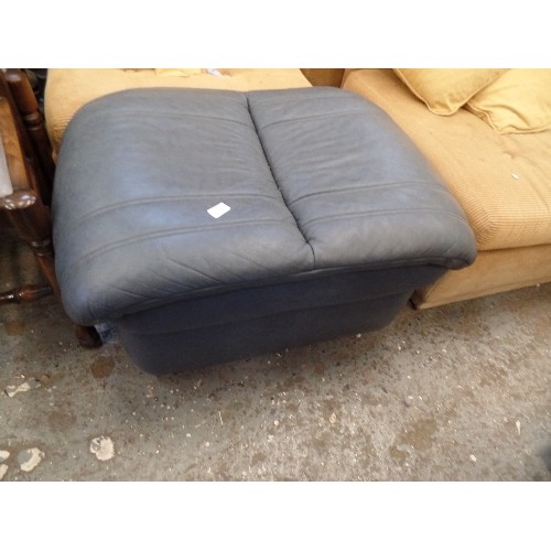 383 - DARK BLUE SQUIDGY OTTOMAN/POUFFE