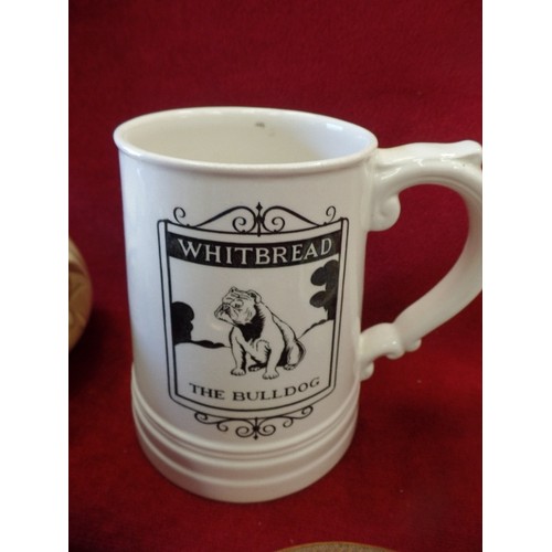 297 - LOT INCLUDES SYLVAC ONION POT, COPELAND SPODE WHITBREAD 'THE BULLDOG' TANKARD, ADDERLEY BONE CHINA B... 