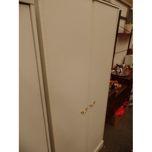 450 - 2 SMALL WHITE MELAMINE WARDROBES, IDEAL FOR CHILDRENS BEDROOMS