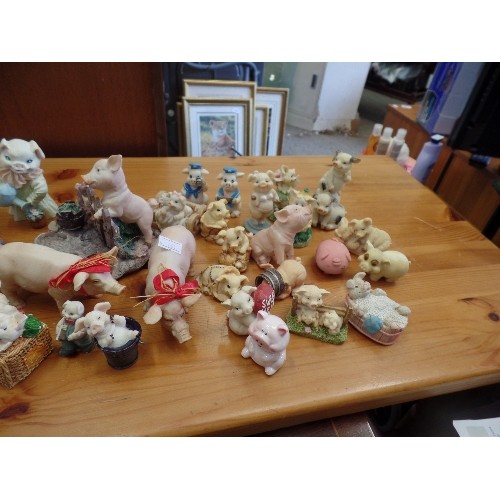 419 - PIG COLLECTION. QUANTITY OF CERAMIC & RESIN PIGS, INC REGENCY FINE ARTS 'FAIRY PIGS'