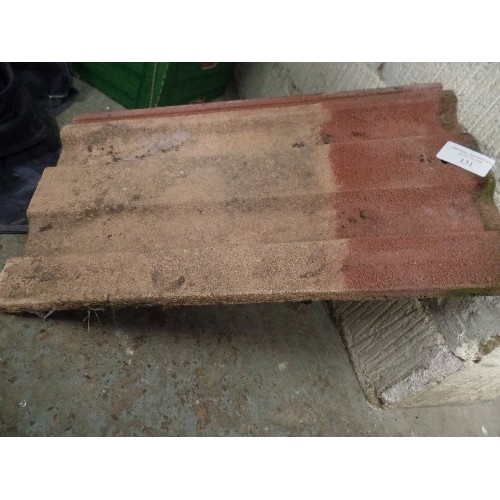 131 - 175 X CONCRETE ROOF TILES. TERRACOTTA COLOUR. 38 X 23CM. TO BE COLLECTED FROM WHITTLESEY SITE.