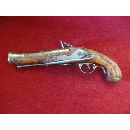 22 - A REPLICA BLUNDERBUS, FLINTLOCK PISTOL WITH BELT LOOP