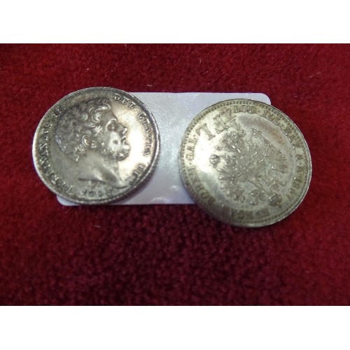 31 - 2 COINS 1 HUNGARIAN EMPIRE 1/4 FL 1867   1. 20 Grana - Ferdinando II 1845 BOTH SILVER COINS