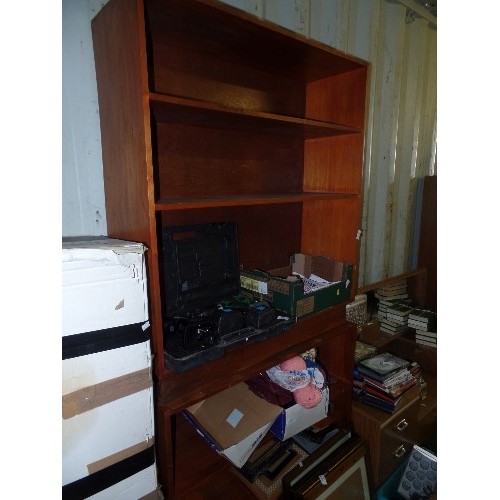 556 - PAIR OF VINTAGE WOODEN BOOKSHELVES