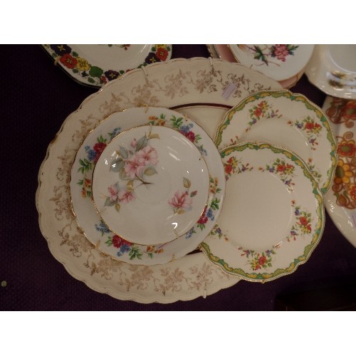 97 - QUANTITY OF MIXED VINTAGE CHINA. MOST WITH PLATE HANGERS. INCLUDES WOODS-JERUSALEM 'BRIER', PHEASANT... 