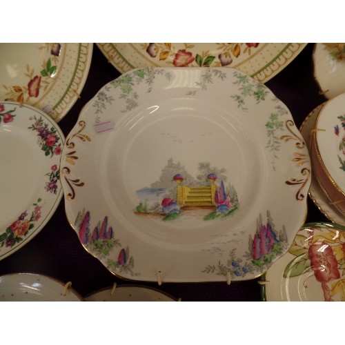 97 - QUANTITY OF MIXED VINTAGE CHINA. MOST WITH PLATE HANGERS. INCLUDES WOODS-JERUSALEM 'BRIER', PHEASANT... 