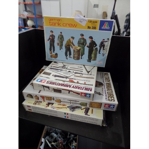 242 - ITALERI AND TAMIYA 1:35 SCALE MODEL KITS. MILITARY MINIATURES. US INFANTRY WEAPONS SET, ARMY ASSAULT... 