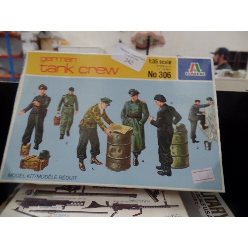 242 - ITALERI AND TAMIYA 1:35 SCALE MODEL KITS. MILITARY MINIATURES. US INFANTRY WEAPONS SET, ARMY ASSAULT... 