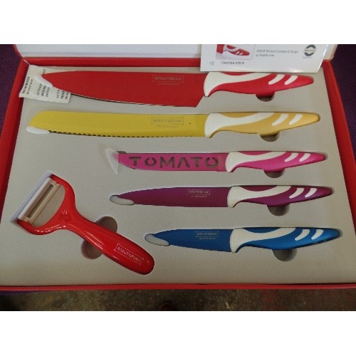 5 PCS KNIFE SET. BRIGHT COLOURS. NONSTICK COATING, ANTIBACTERIAL