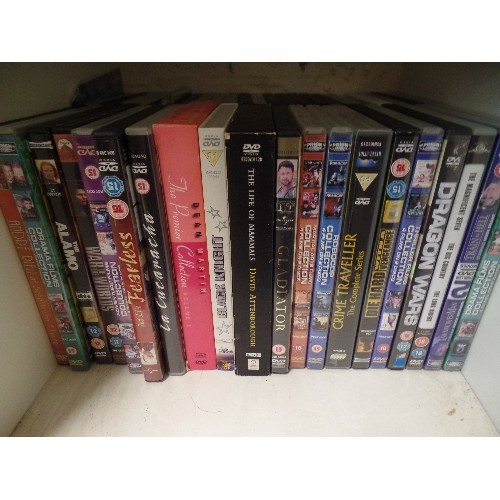 141A - 2 CUBES OF DVD'S - ACTION, DRAMA, CRIME, DEAN MARTIN ETC