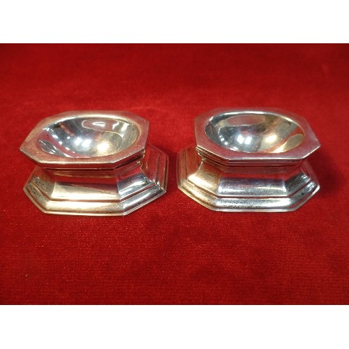 29 - GOOD PAIR OF STERLING SILVER TRENCHER SALTS, OF OCTAGONAL FORM, SHEFFIELD 1936, THOMAS BRADBURY & SO... 