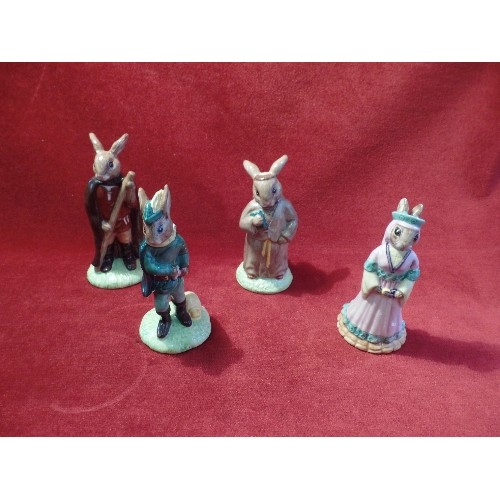 5 - 4 ROYAL DOULTON BUNNYKINS FIGURES FROM THE ROBIN HOOD COLLECTION. INCLUDES ROBIN HOOD, LITTLE JOHN, ... 