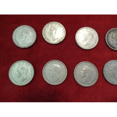 77 - COLLECTION OF GEORGE VI SILVER CONTENT SIXPENCE COINS - ALL YEARS 1937 TO 1946