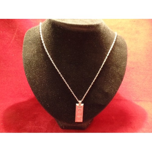 56B - A SILVER INGOT ON SILVER CHAIN WEIGHT 17.59gr