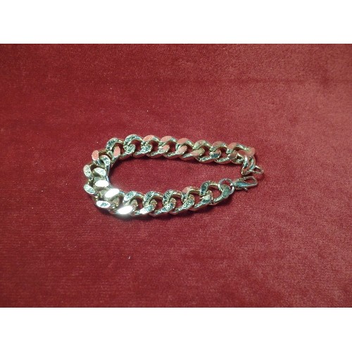 56F - HEAVY MAN`S CHAIN LINK BRACLET GOLD PLATED BY H SAMUELS