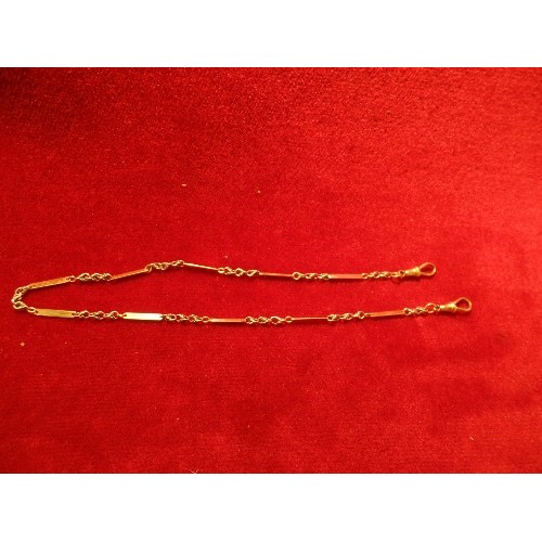 69G - LADIES 18ct GOLD WATCH CHAIN WITH INTERMITTENT CHAINS OF PLATINUM WEIGHT 12.82gr