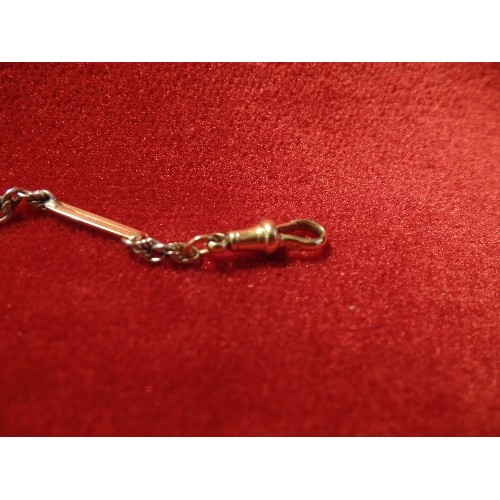 69G - LADIES 18ct GOLD WATCH CHAIN WITH INTERMITTENT CHAINS OF PLATINUM WEIGHT 12.82gr